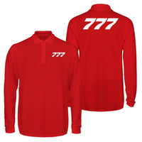 Thumbnail for 777 Flat Text Designed Long Sleeve Polo T-Shirts (Double-Side)