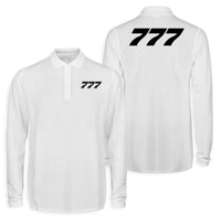 Thumbnail for 777 Flat Text Designed Long Sleeve Polo T-Shirts (Double-Side)