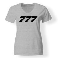Thumbnail for 777 Flat Text Designed V-Neck T-Shirts