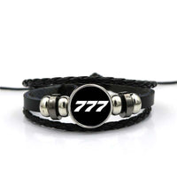 Thumbnail for 777 Flat Text Designed Leather Bracelets