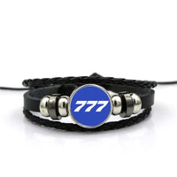 Thumbnail for 777 Flat Text Designed Leather Bracelets