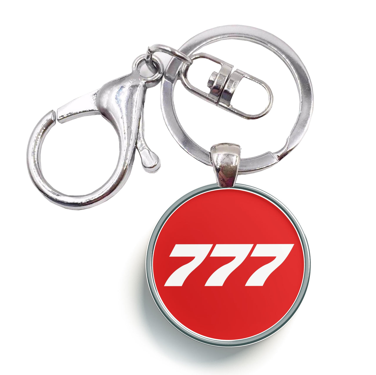 777 Flat Text Designed Circle Key Chains