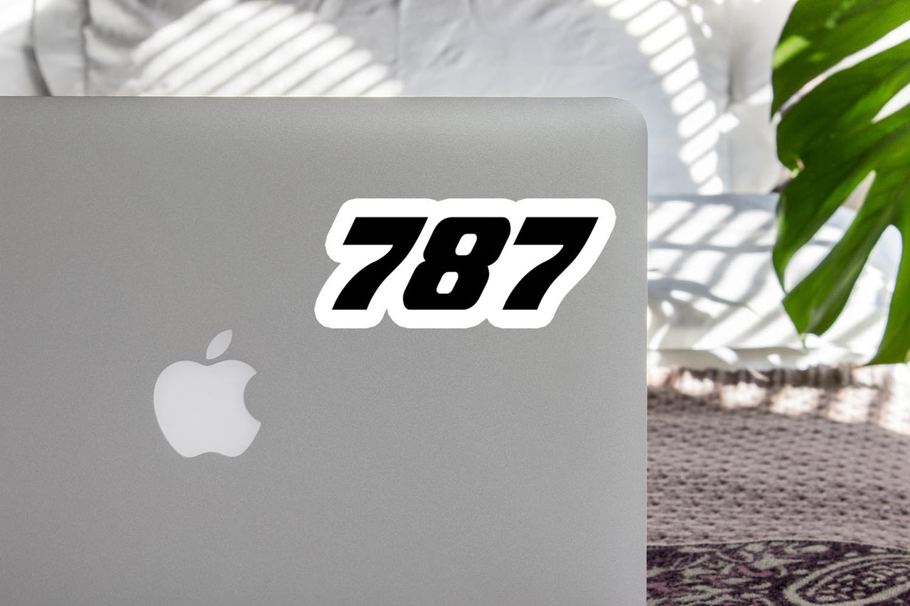 787 Flat Text Designed Stickers