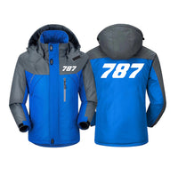 Thumbnail for 787 Flat Text Designed Thick Winter Jackets