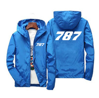 Thumbnail for 787 Flat Text Designed Windbreaker Jackets