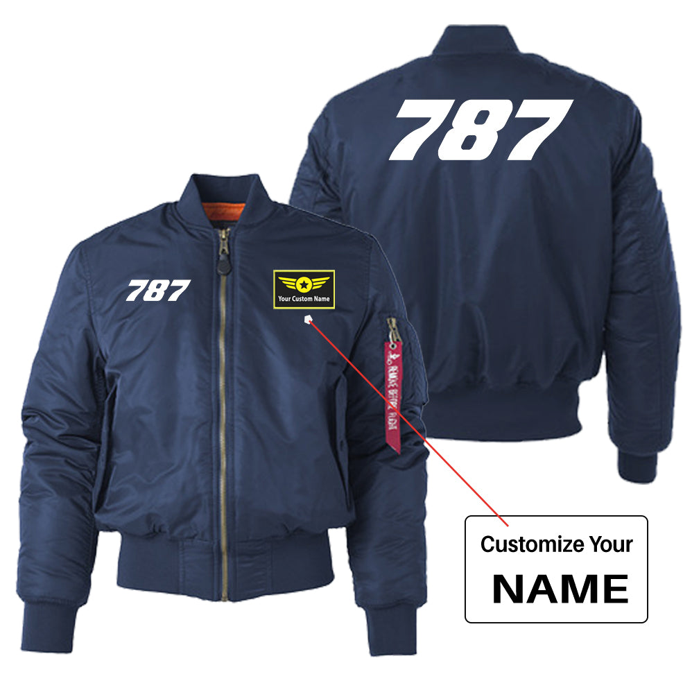 787 Flat Text Designed "Women" Bomber Jackets