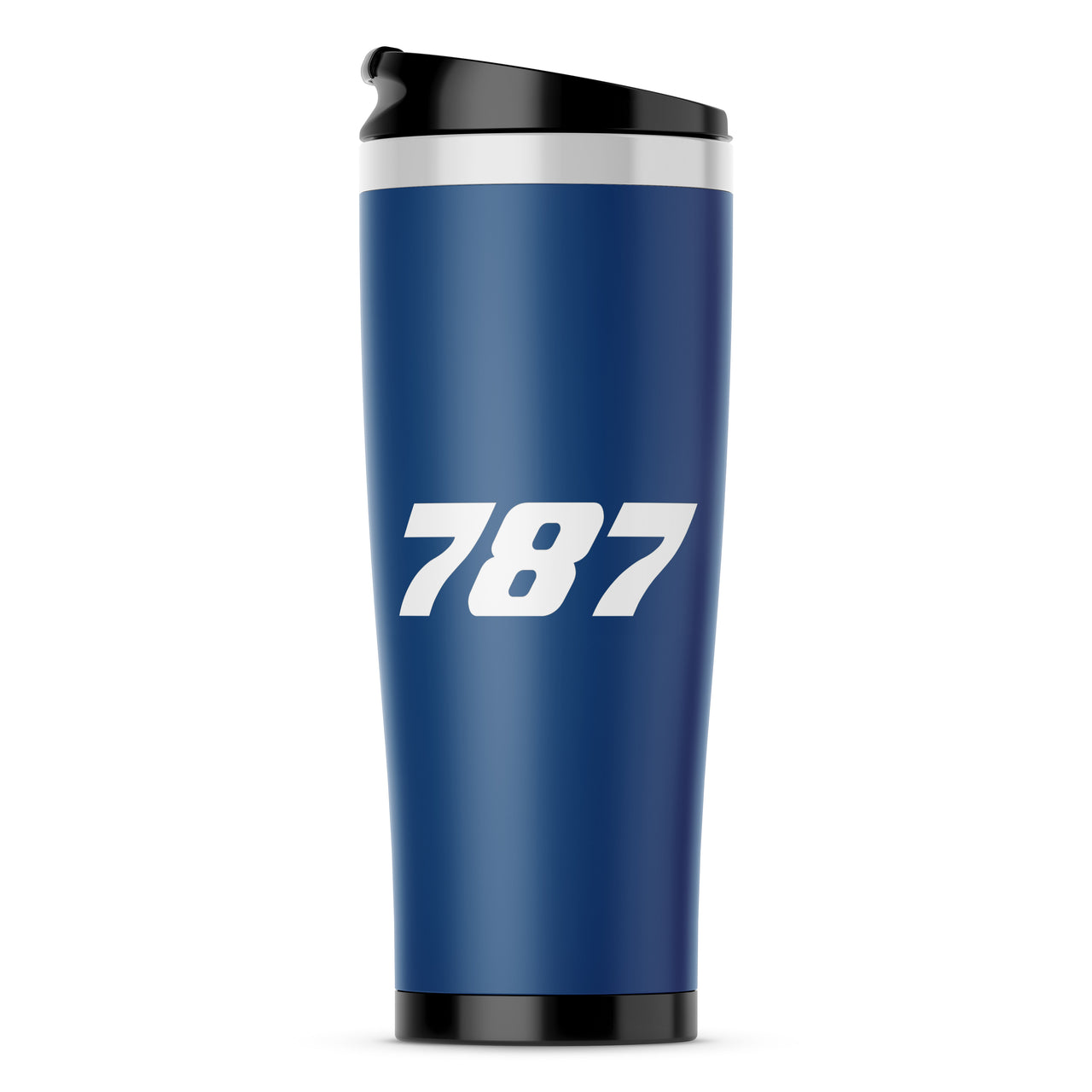 787 Flat Text Designed Travel Mugs