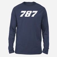 Thumbnail for 787 Flat Text Designed Long-Sleeve T-Shirts