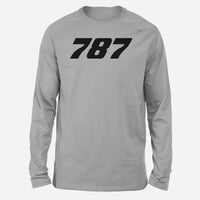 Thumbnail for 787 Flat Text Designed Long-Sleeve T-Shirts