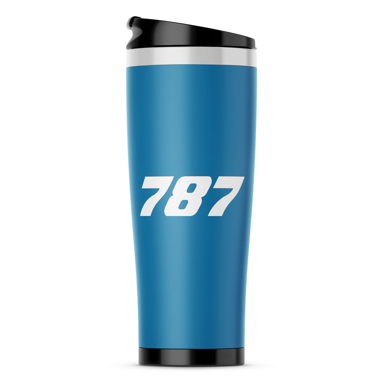 787 Flat Text Designed Travel Mugs