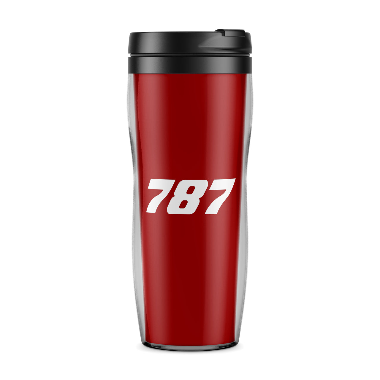 787 Flat Text Designed Travel Mugs