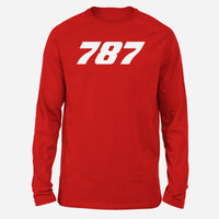 Thumbnail for 787 Flat Text Designed Long-Sleeve T-Shirts