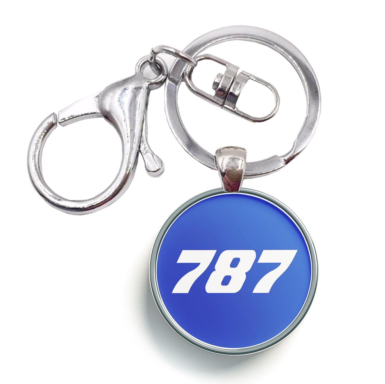 787 Flat Text Designed Circle Key Chains