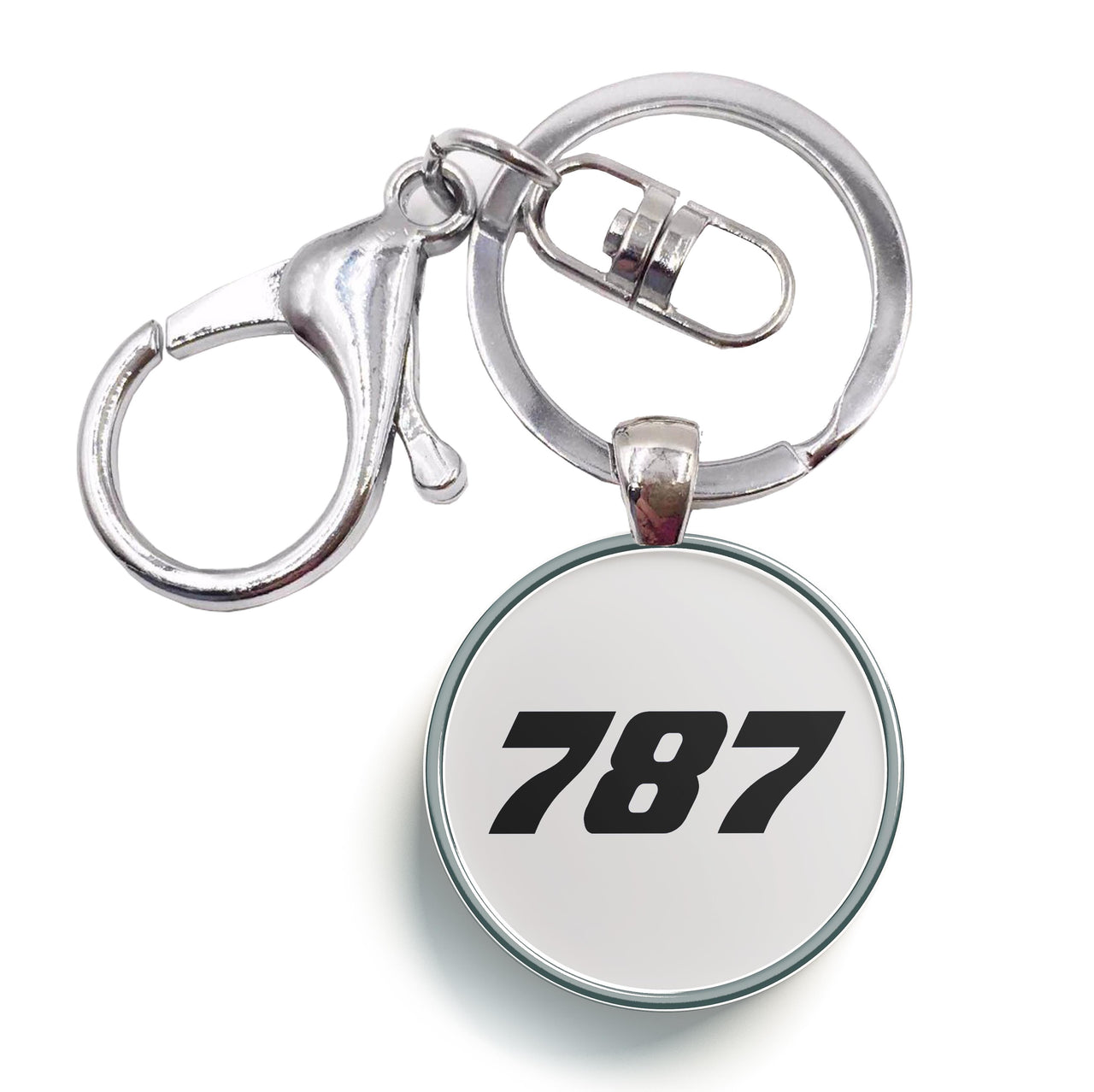 787 Flat Text Designed Circle Key Chains