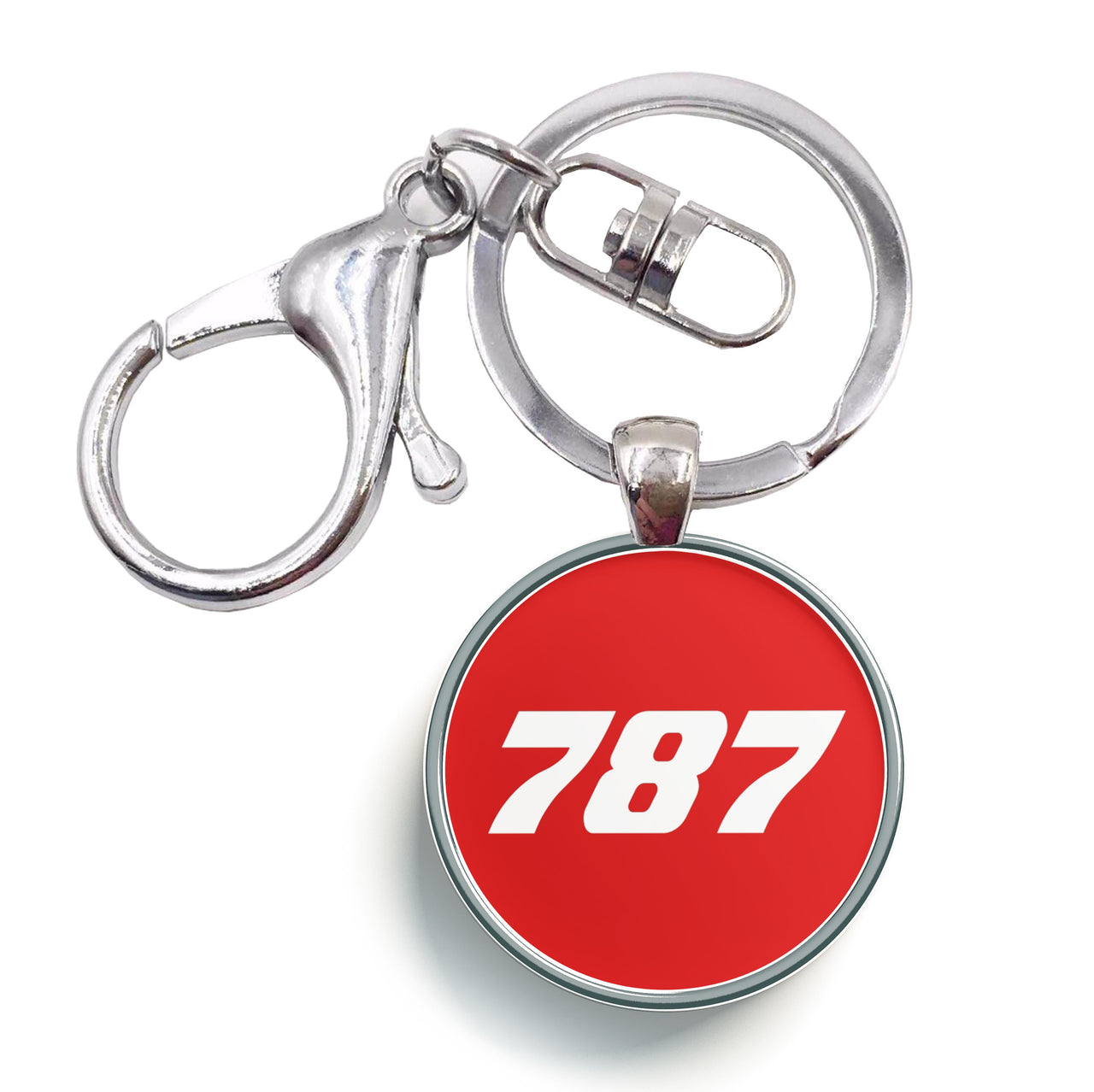 787 Flat Text Designed Circle Key Chains