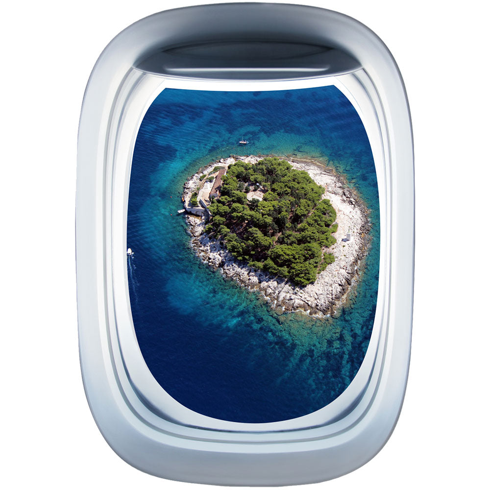Airplane Window & Beautiful Small islands In Croatia View Printed Wall Window Stickers