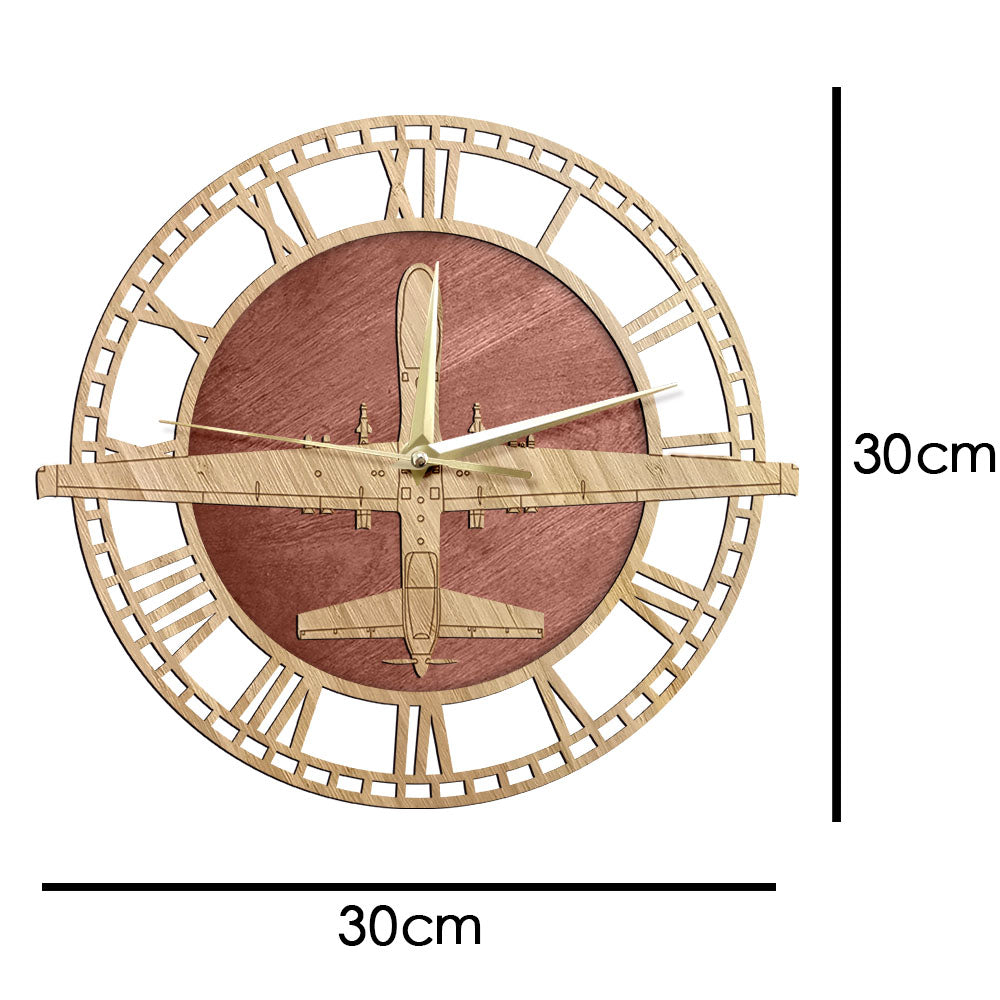 MQ-9 Reaper Designed Wooden Wall Clocks