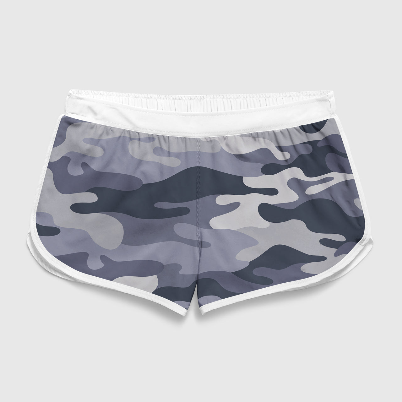 Military Camouflage Army Gray Designed Women Beach Style Shorts
