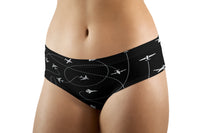 Thumbnail for Travel The World By Plane (Black) Designed Women Panties & Shorts