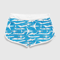Thumbnail for Big Airplanes Designed Women Beach Style Shorts
