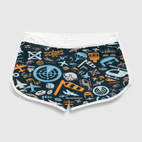 Thumbnail for Aviation Icons Designed Women Beach Style Shorts