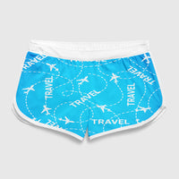 Thumbnail for Travel & Planes Designed Women Beach Style Shorts