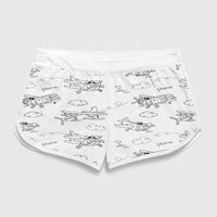 Thumbnail for Cartoon Planes Designed Women Beach Style Shorts