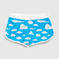 Thumbnail for Amazing Clouds Designed Women Beach Style Shorts