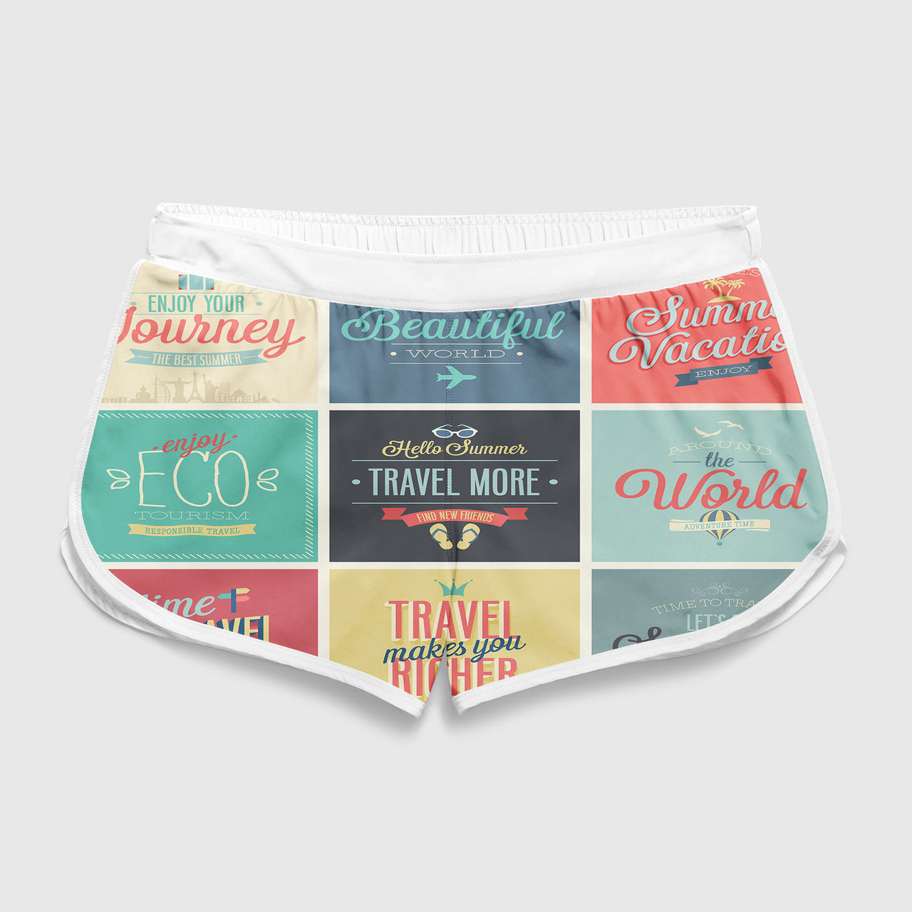 Super Travel Icons Designed Women Beach Style Shorts