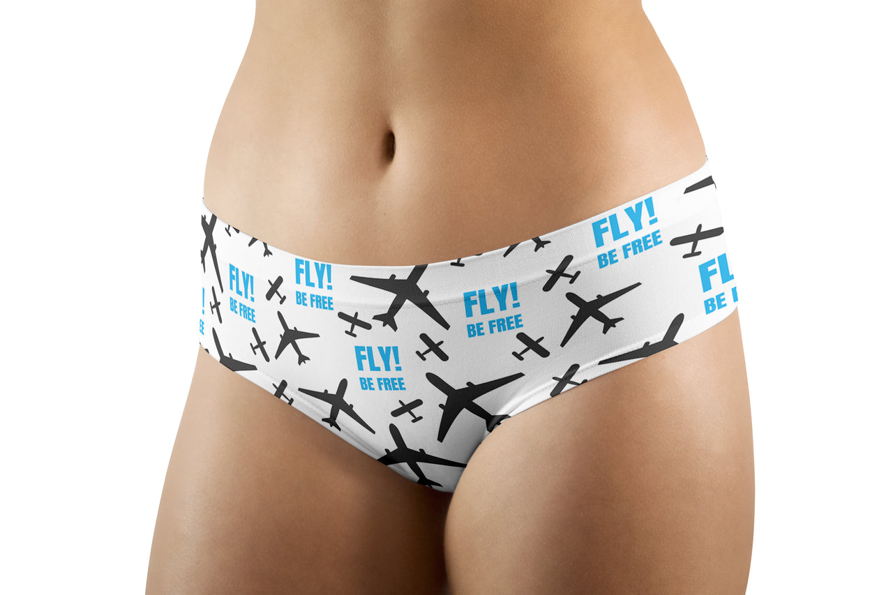 Fly Be Free White Designed Women Panties & Shorts
