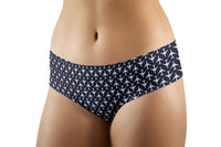 Thumbnail for Perfectly Sized Seamless Airplanes Dark Blue Designed Women Panties & Shorts