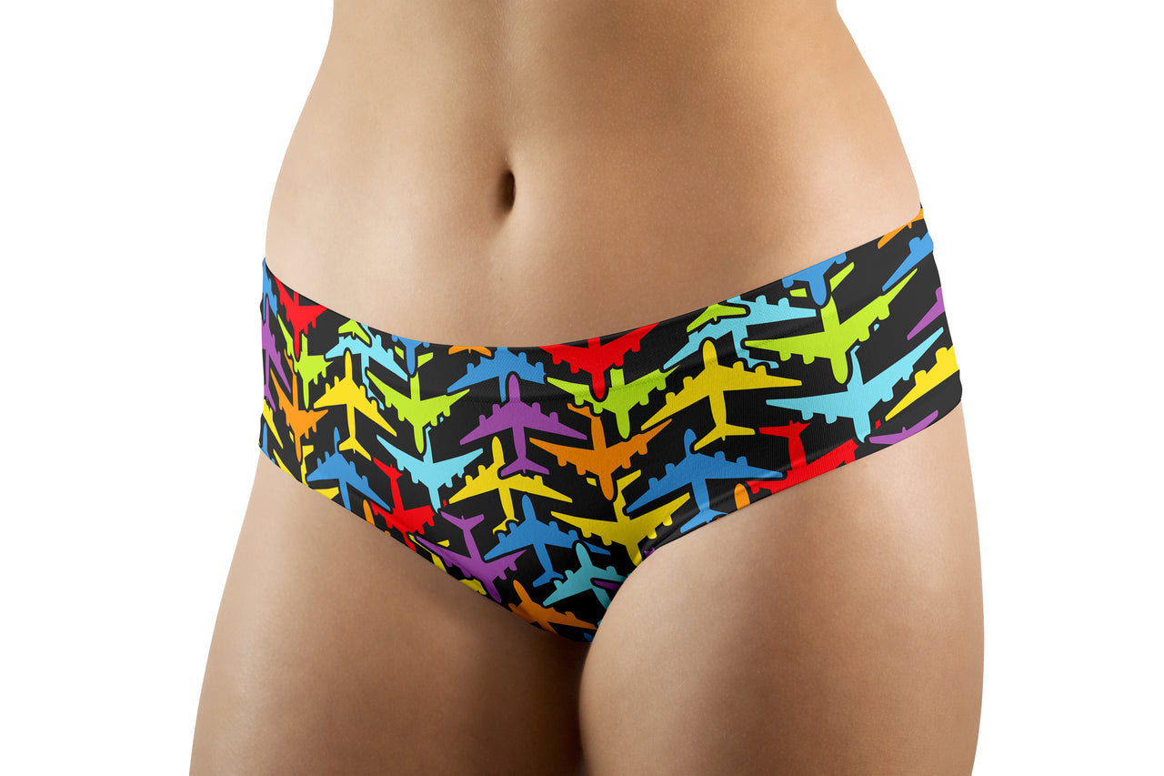 Super Colourful Airplanes Designed Women Panties & Shorts