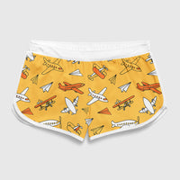 Thumbnail for Super Drawings of Airplanes Designed Women Beach Style Shorts