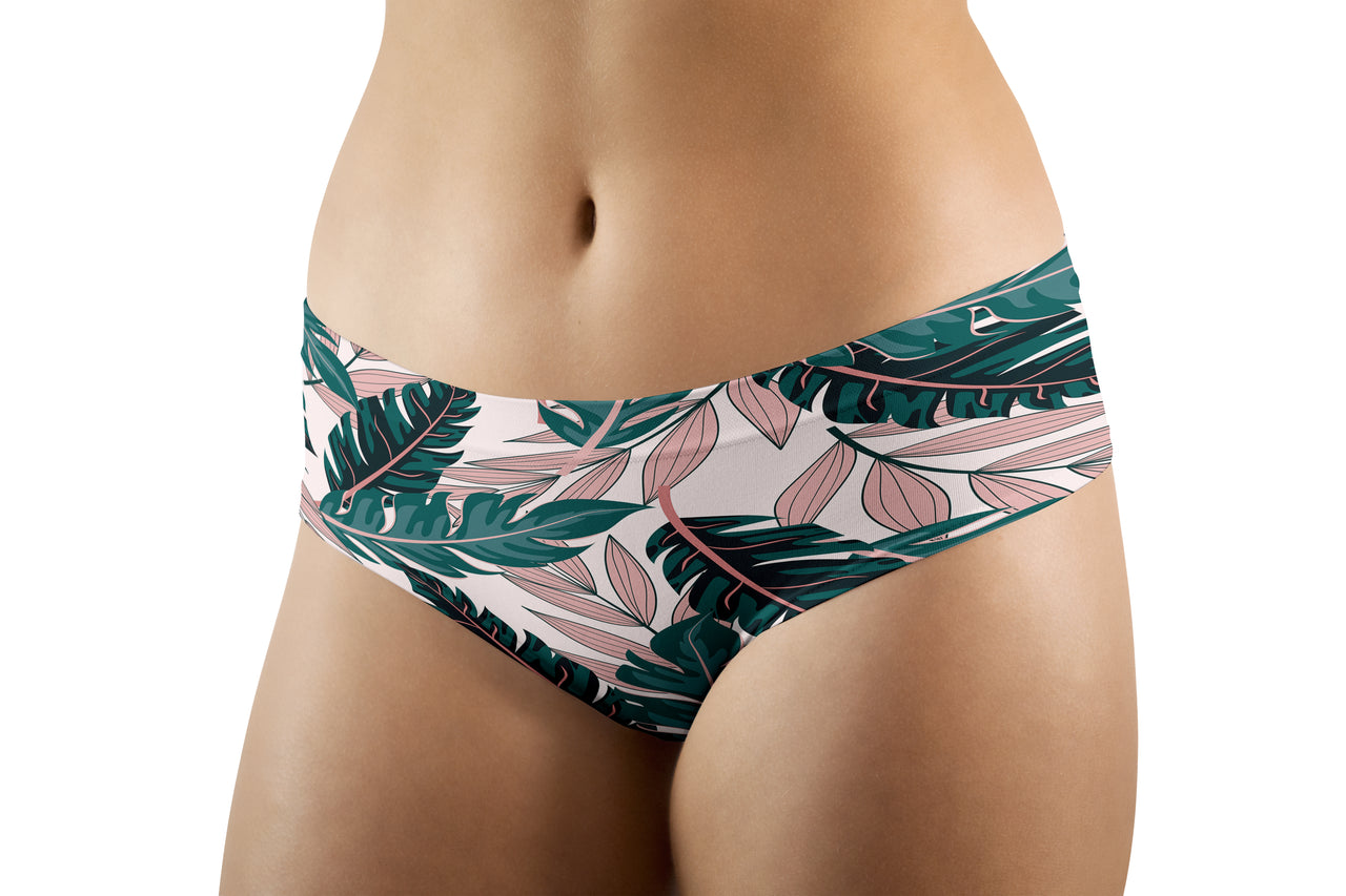 Seamless Palm Leafs Designed Women Panties & Shorts