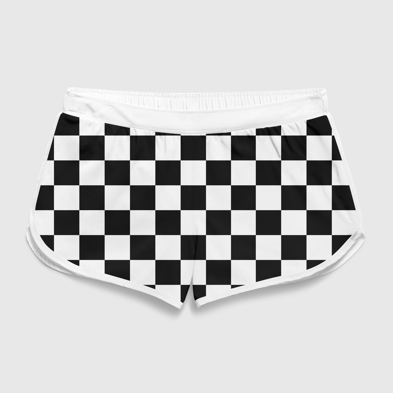 Black & White Boxes Designed Women Beach Style Shorts