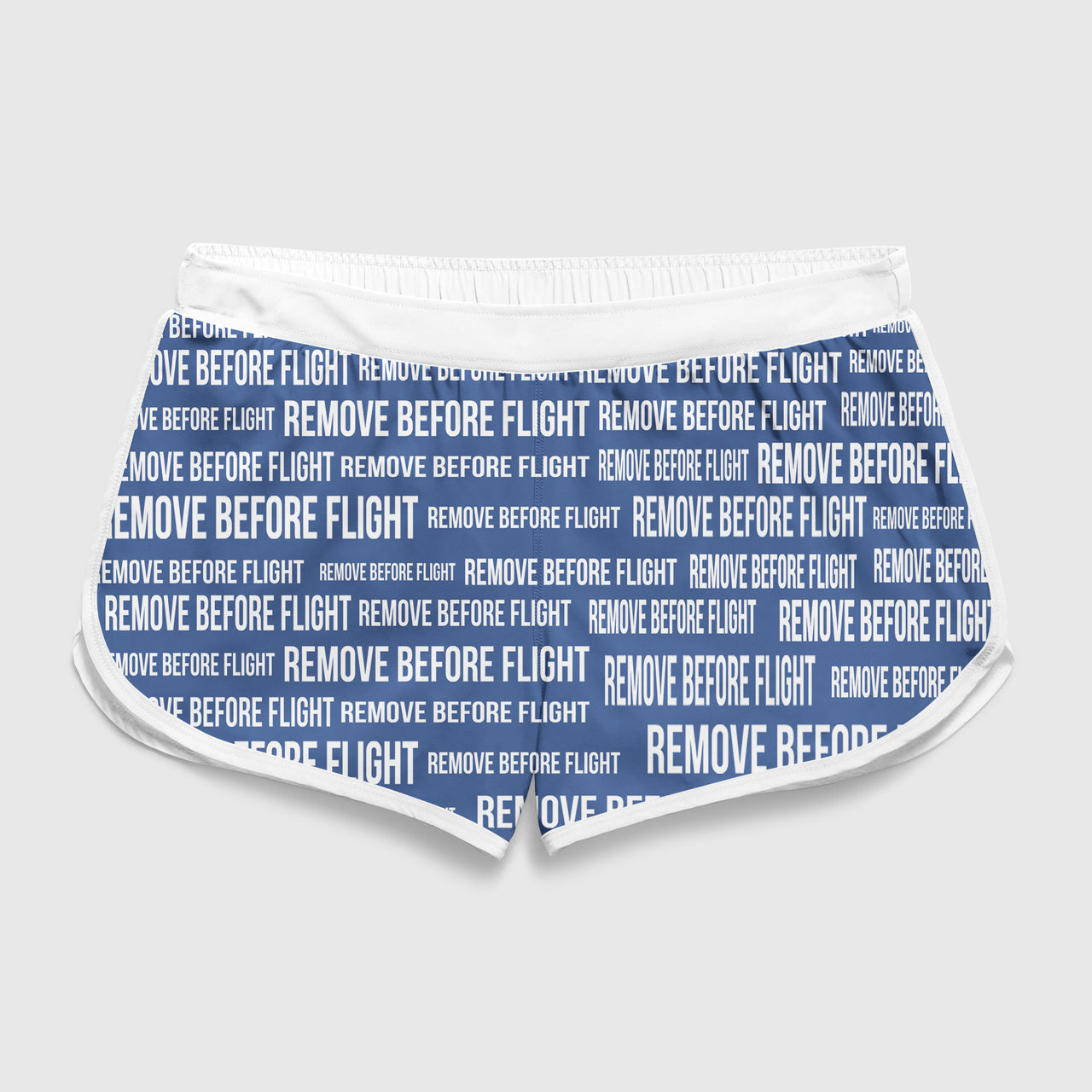Remove Before Flight 3Blue Designed Women Beach Style Shorts