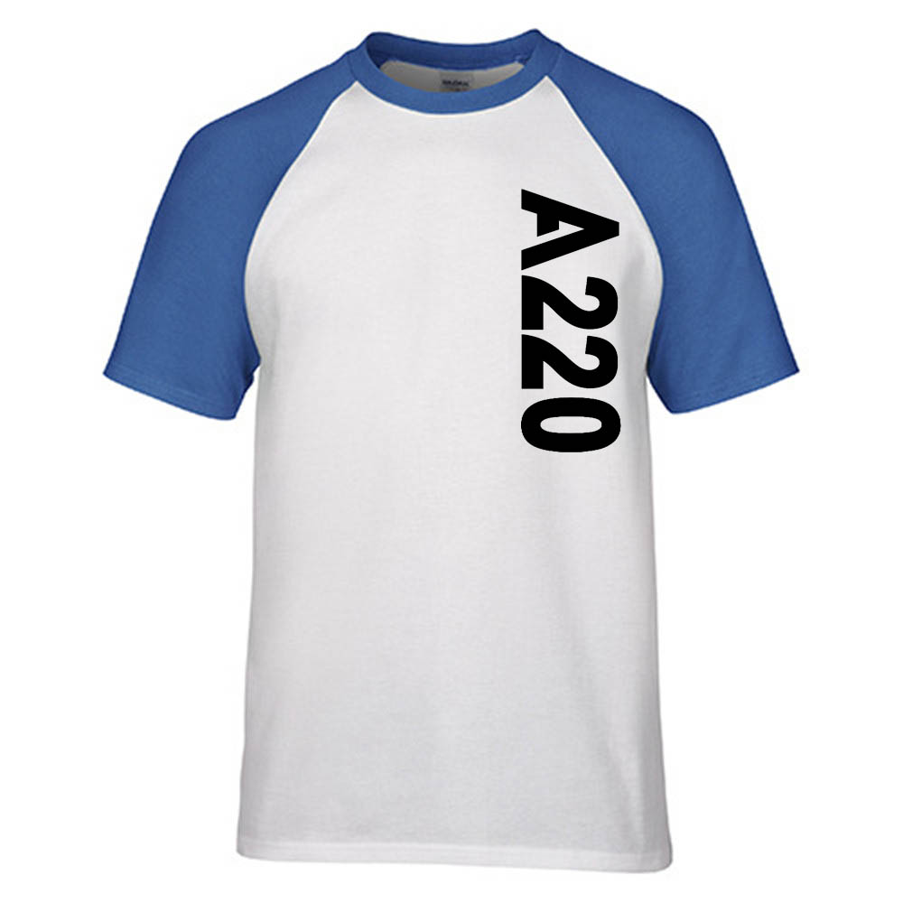 A220 Side Text Designed Raglan T-Shirts