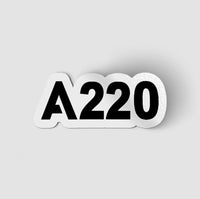 Thumbnail for Airbus A220 Flat Text aviation themed sticker, weather-resistant vinyl.