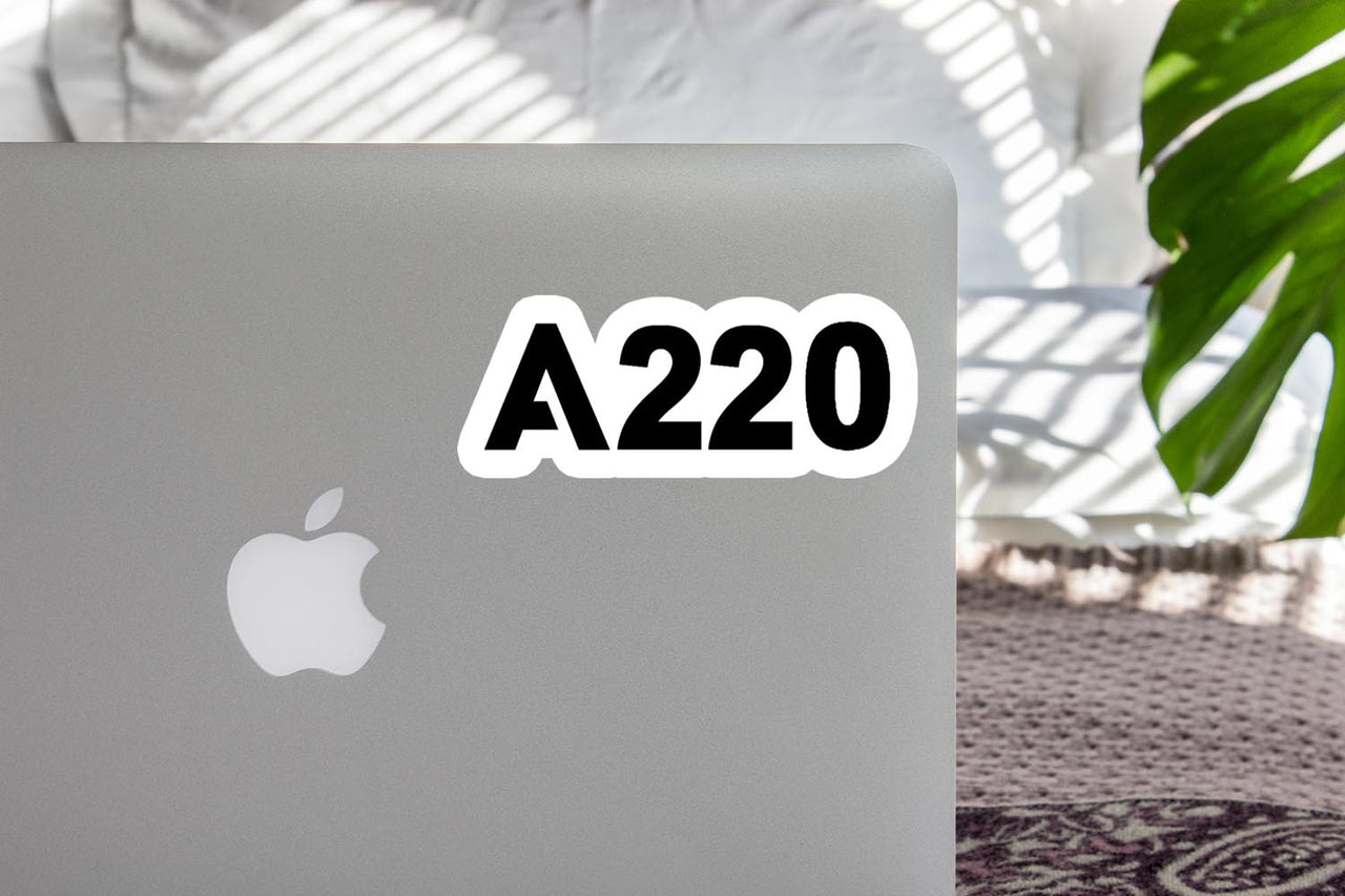 A220 Flat Text Designed Stickers