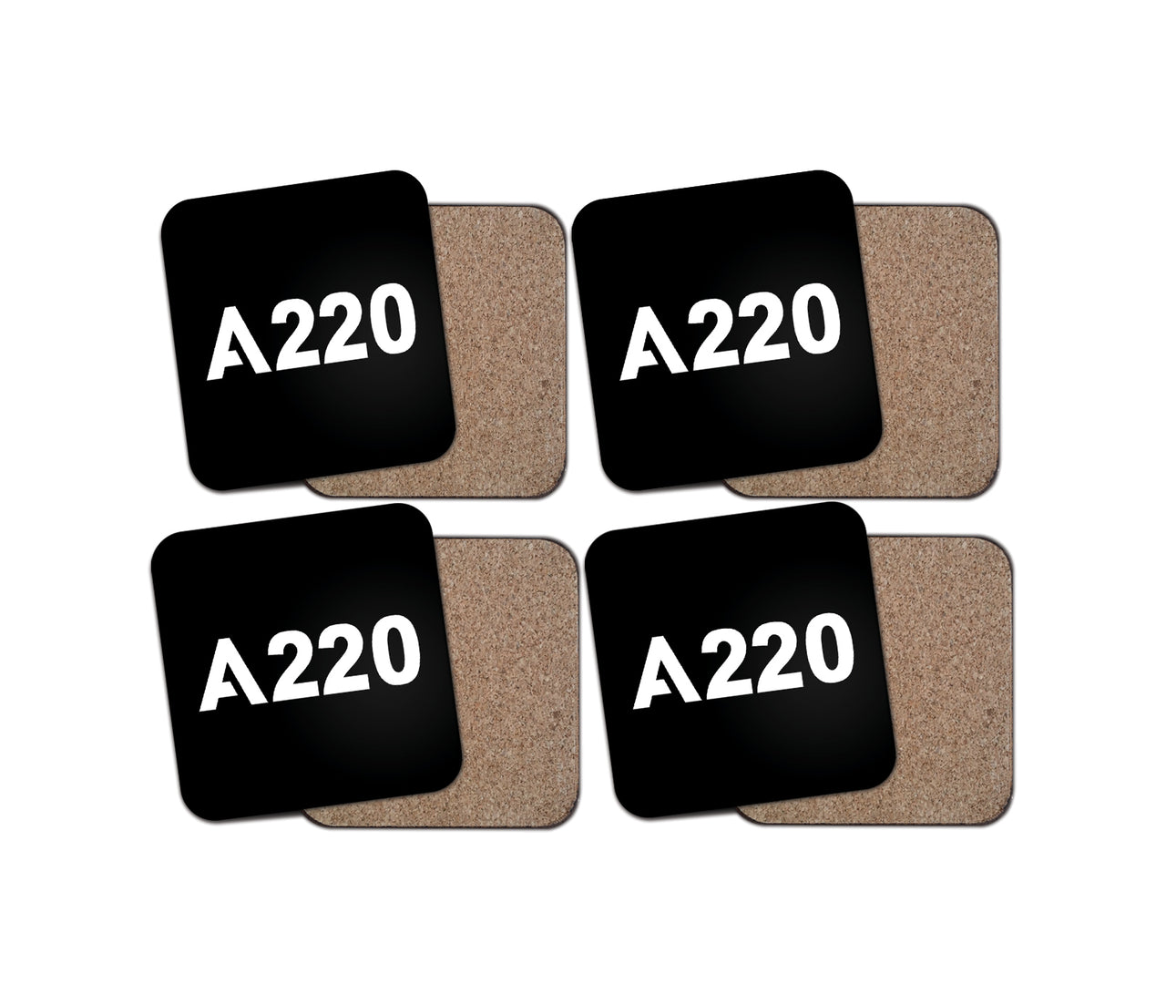 A220 Flat Text Designed Coasters