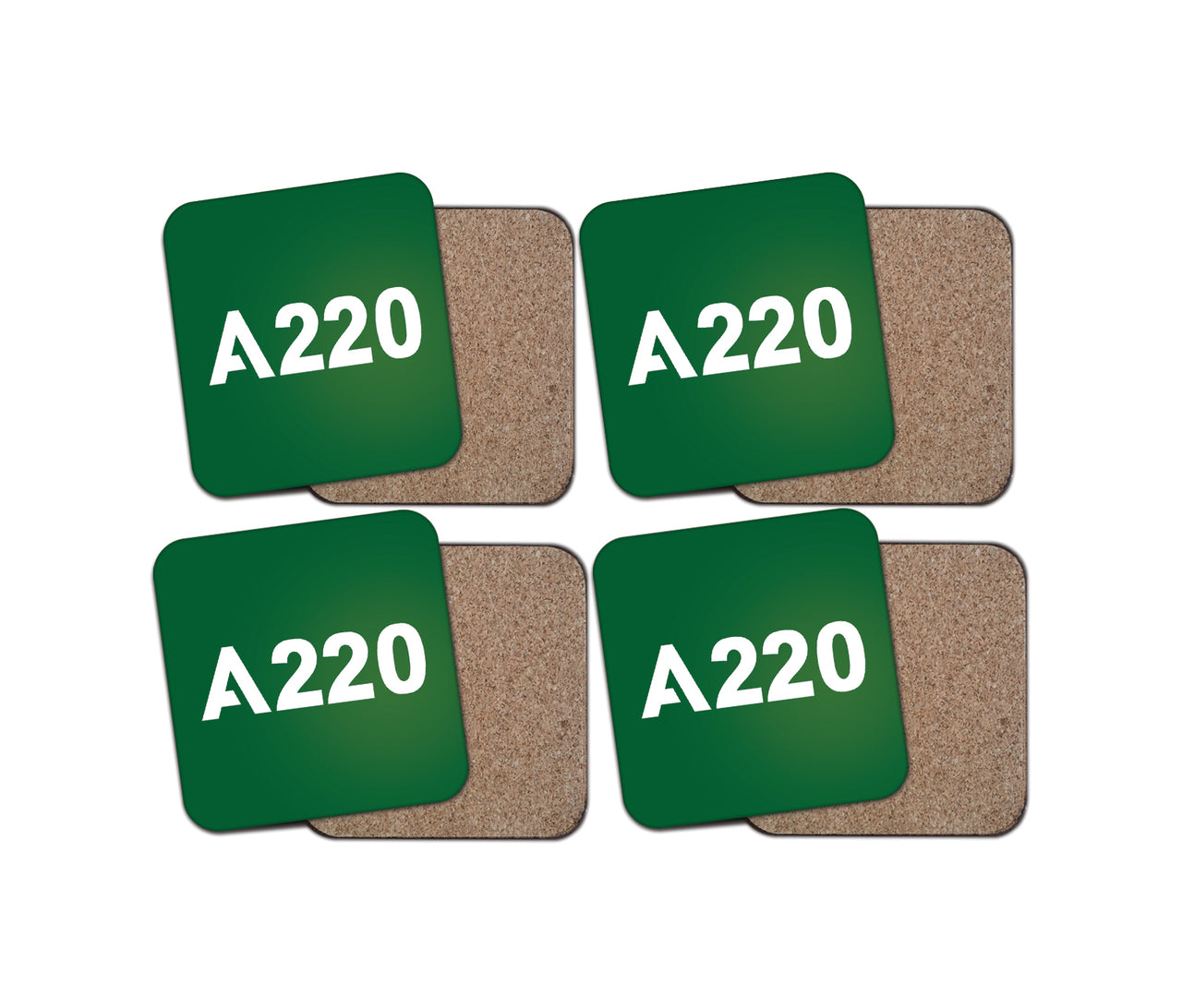 A220 Flat Text Designed Coasters