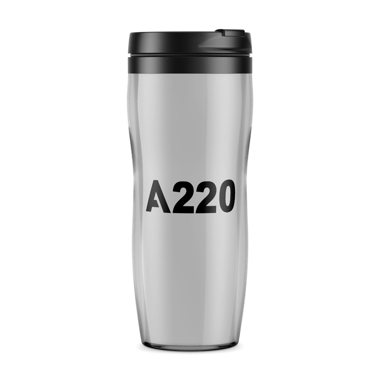 A220 Flat Text Designed Travel Mugs