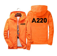 Thumbnail for A220 Flat Text Designed Windbreaker Jackets