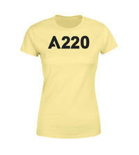 Thumbnail for A220 Flat Text Designed Women T-Shirts