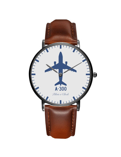 Airbus A300 aviation-themed slim watch, polished stainless steel.