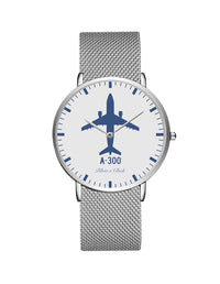 Thumbnail for Airbus A300 Stainless Steel Strap Watches Pilot Eyes Store Silver & Silver Stainless Steel Strap 