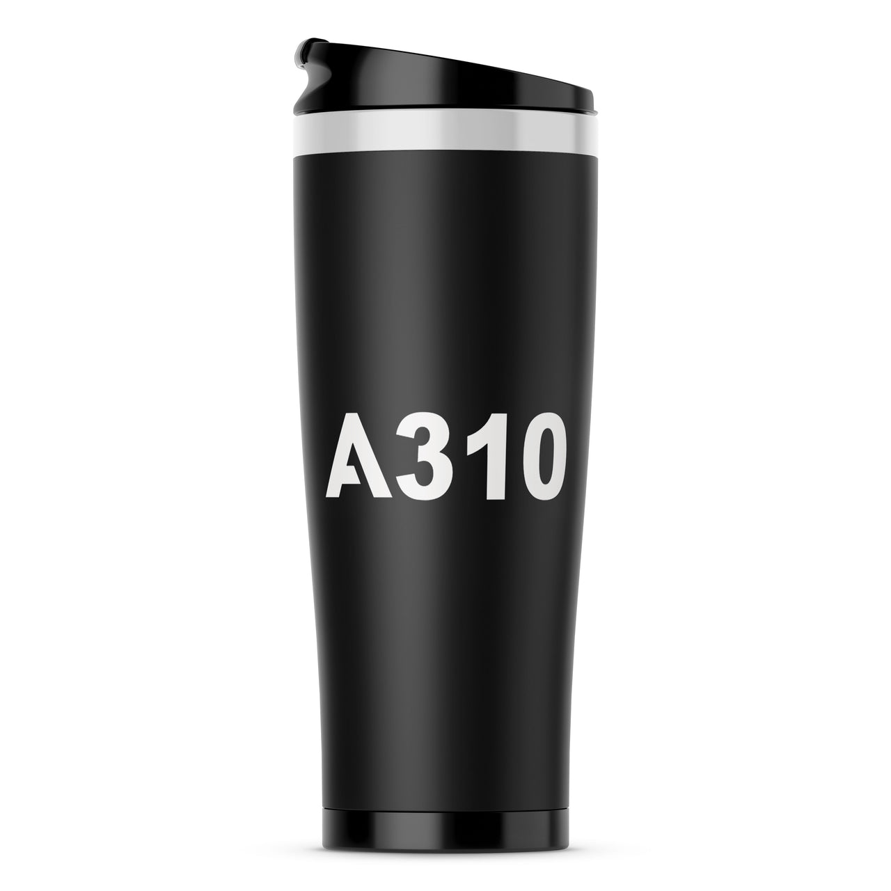 A310 Flat Text Designed Travel Mugs