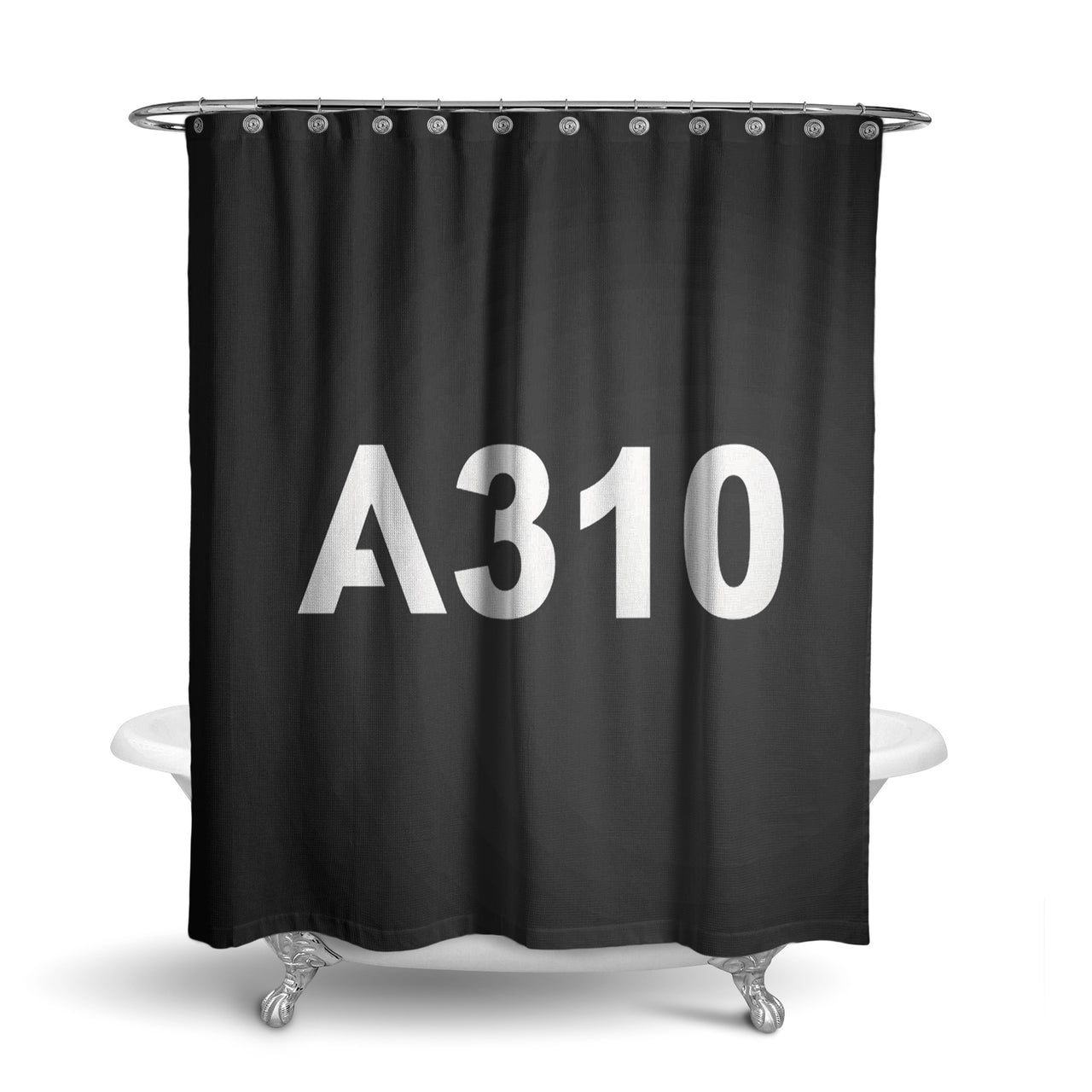 A310 Flat Text Designed Shower Curtains