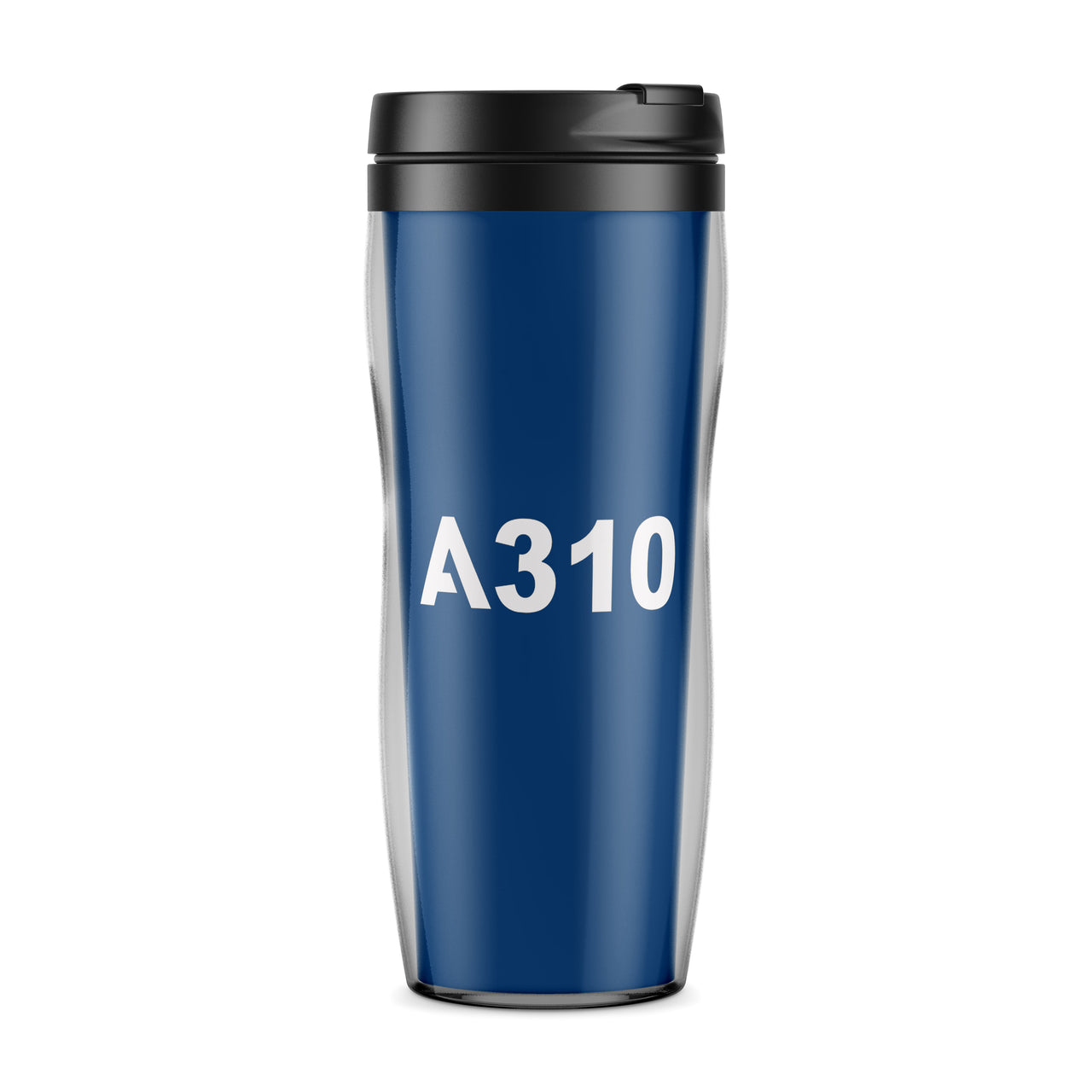 A310 Flat Text Designed Plastic Travel Mugs