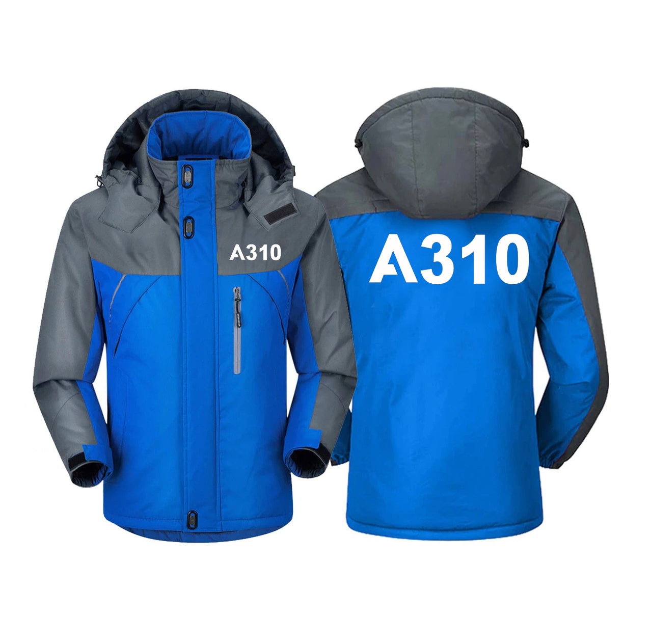 A310 Flat Text Designed Thick Winter Jackets